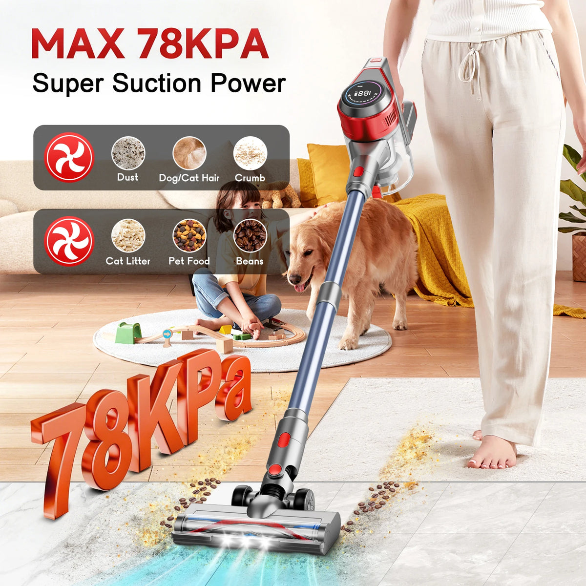 Rovanta™ V8 Max Cordless Stick Vacuum